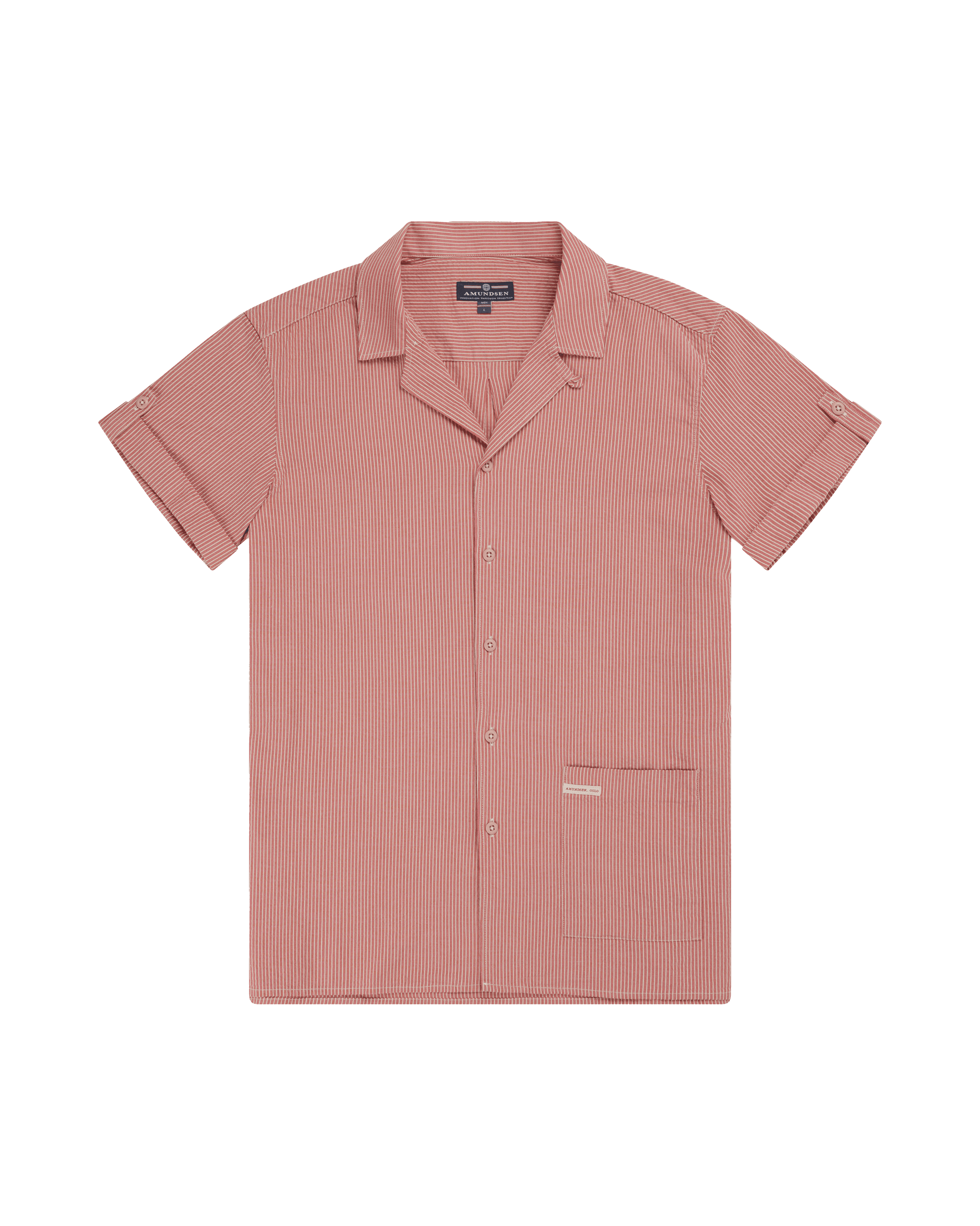 BEACH SHIRT MENS  160 Pinstripe Weathered Red
