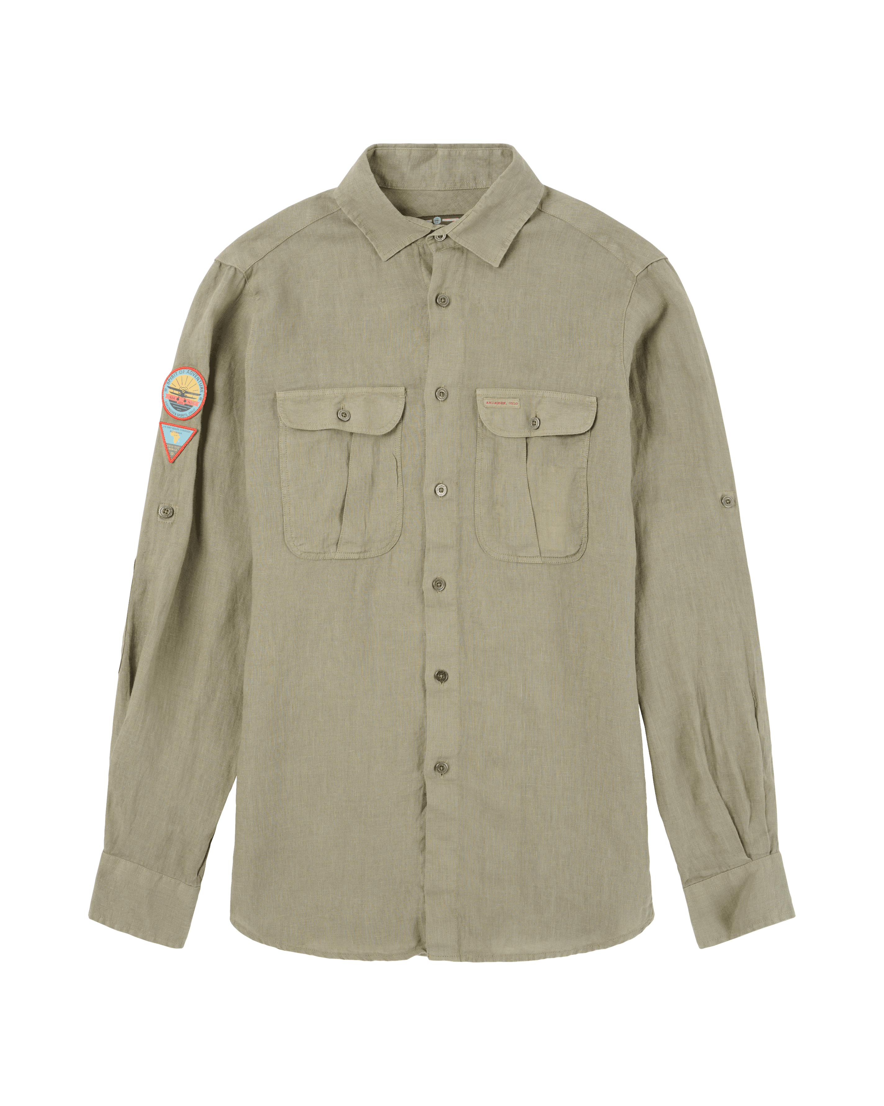 SAFARI LINEN SHIRT MENS  407 Olive Ash