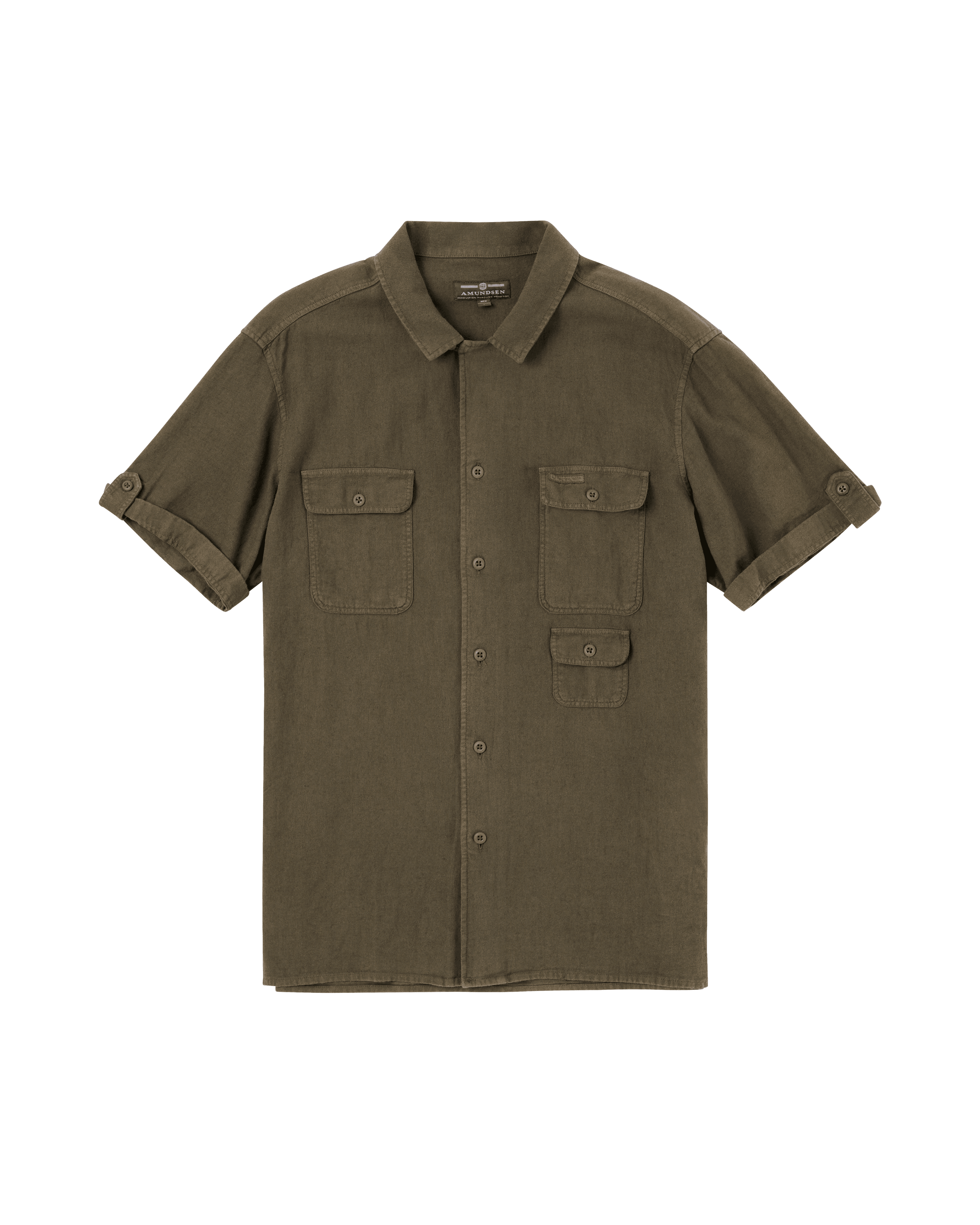 TRAVELLER'S LINEN SS MENS  450 Olive